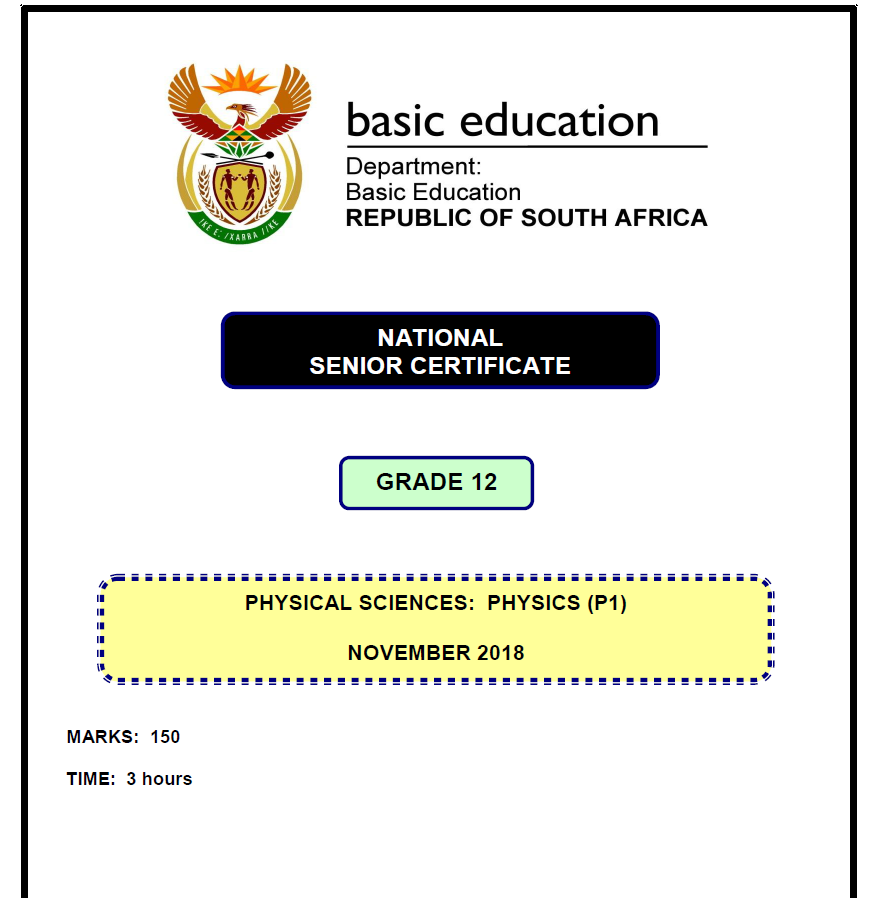 NSC 2018 Physical Sciences Paper 2 | WCED EPortal